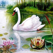 Схема вышивки «Лебедь»