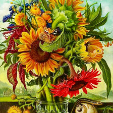 Схема вышивки «шикарные подсолнухи»