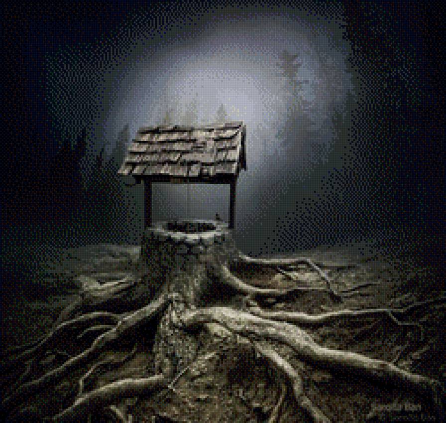 колодец - сказка, ночь.колдовство, колодец, волшебство, лес - предпросмотр