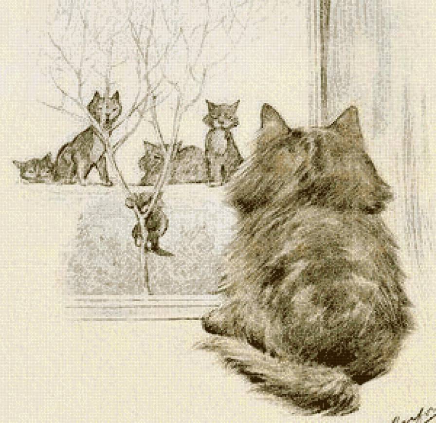 котёнок ..а мне мама гулять не велит - котенок, кот, коты, за окном, кошка - предпросмотр