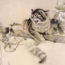 Схема вышивки «котёнок,злючка»