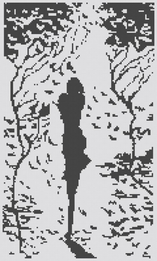 Монохором - девушка, черно-белая - предпросмотр