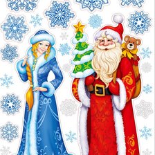 Схема вышивки «дед мороз и снегурка»