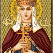 Схема вышивки «икона святой Людмилы»