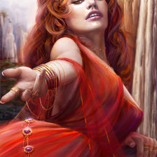 Схема вышивки «Леди в красном»