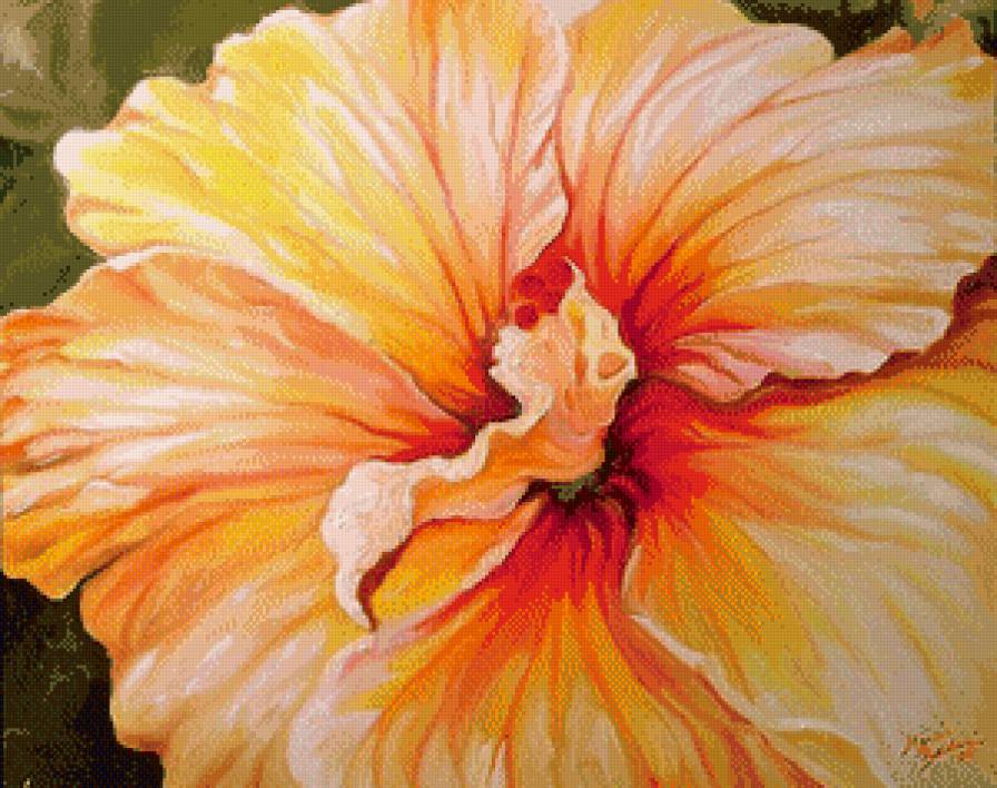 Вариант для подушки - цветы, гибискусы - предпросмотр