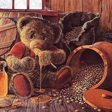 Схема вышивки «Мишка плутишка»