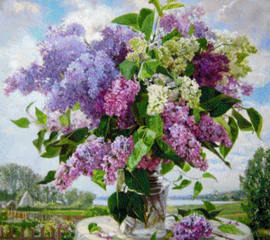 Моя любимая -сирень! - цветы, живопись, природа - предпросмотр