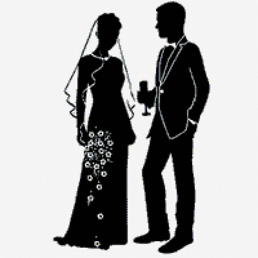 серия "черно-белое" - пара, люди, свадьба - предпросмотр