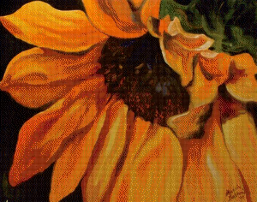 Вариант для подушки - подсолнухи, цветы - предпросмотр