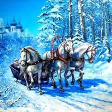 Схема вышивки «Зимняя тройка.»