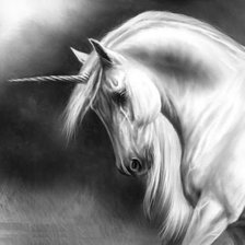 Схема вышивки «единорог монохром»