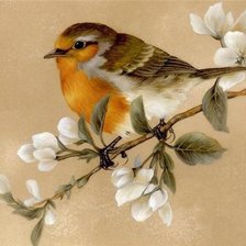 Схема вышивки «на веточке яблони»