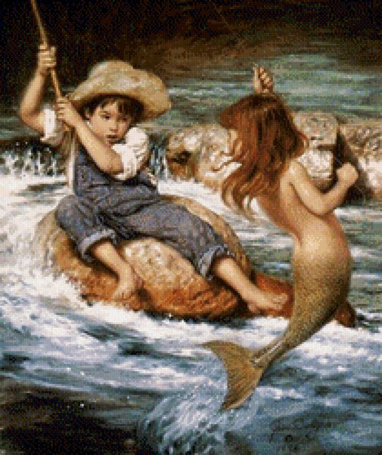 рыбачок - миф, море, рыбак, вода, девочка, берег, сказка, русалочка, мальчик - предпросмотр