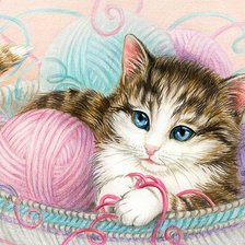 Схема вышивки «Киска»