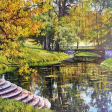 Схема вышивки «осенний пейзаж»