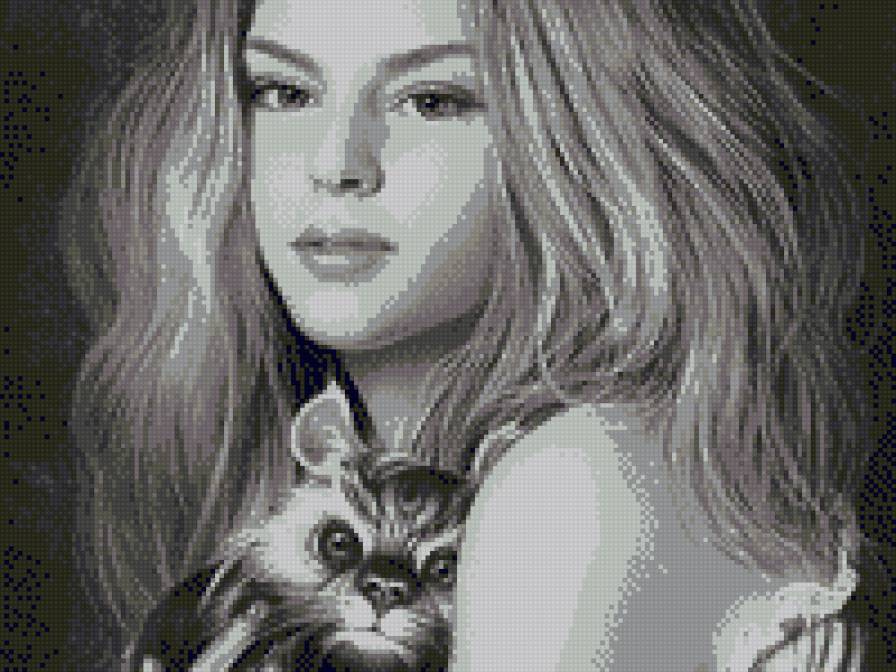 Женский образ - девушка, женщина, люди, дама, монохром - предпросмотр