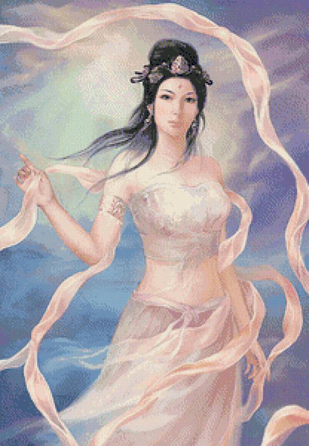 Девушка с лентами - дама, девушка.фэнтази, женщина, люди - предпросмотр