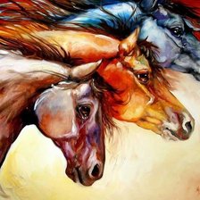 Схема вышивки «Три коня»