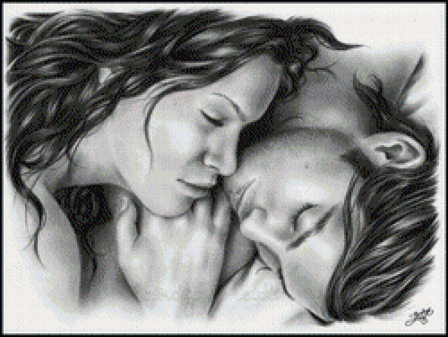 Он и она - парень, девушка, монохром, пара, любовь - предпросмотр