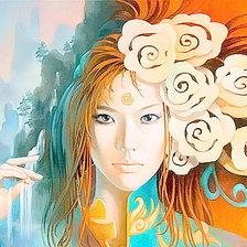 Схема вышивки «Женский образ - фэнтези»