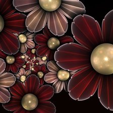 Схема вышивки «Красные цветы.»