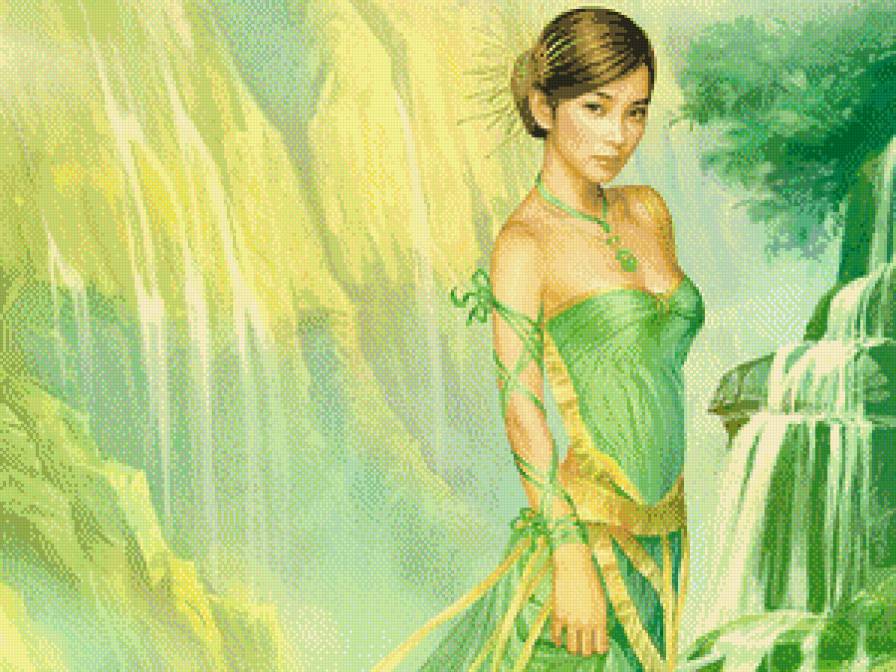 Женский образ (живопись) - дама, живопись, фэнтези, люди, женщина, восток - предпросмотр