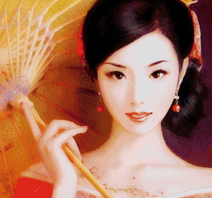 Женский образ - восток, девушка, зонт, дама, люди, женщина - предпросмотр