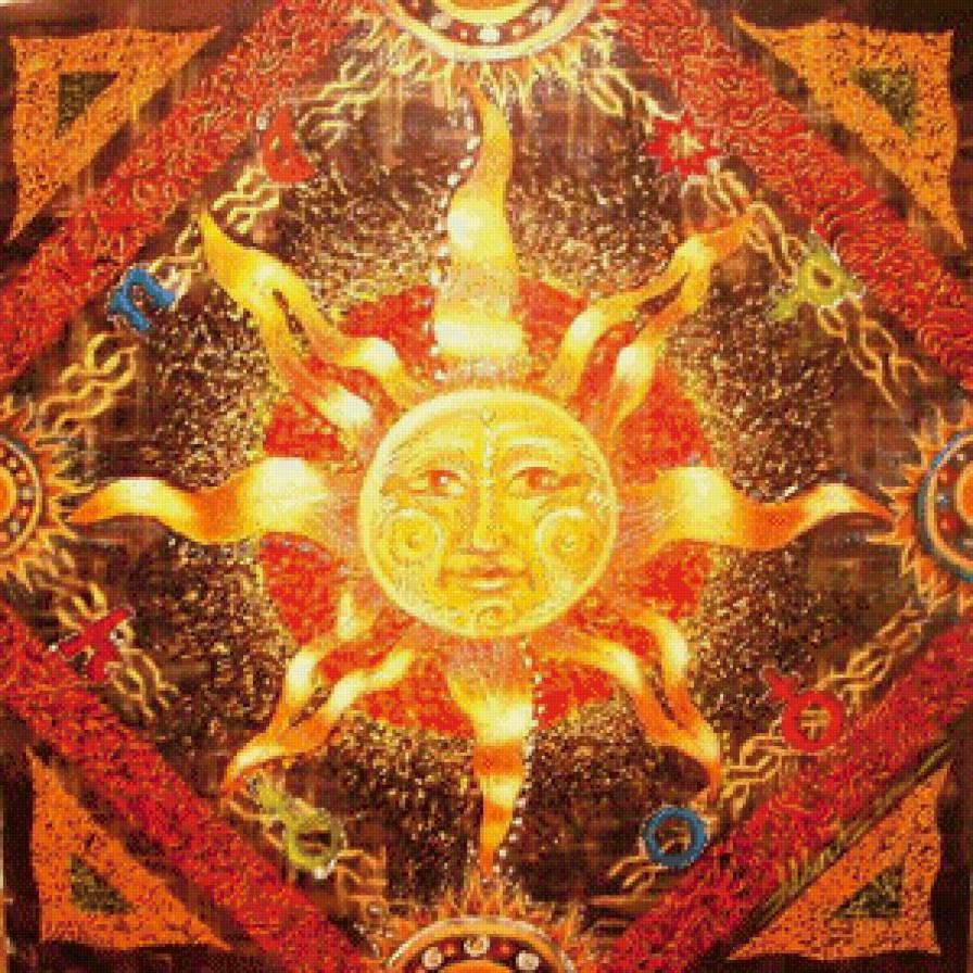 Солнце. - солнце, славяне, орнамент, подушка - предпросмотр