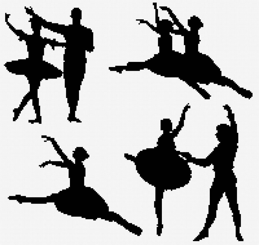 Силуэты - балерина, силуэты - предпросмотр