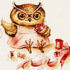 Схема вышивки «сова рукодельница»