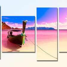 Схема вышивки «триптих лодка»