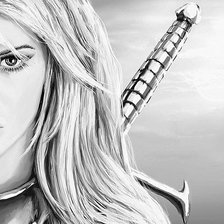 Схема вышивки «Женщина-воин»