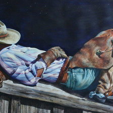 Схема вышивки «ковбой на отдыхе»