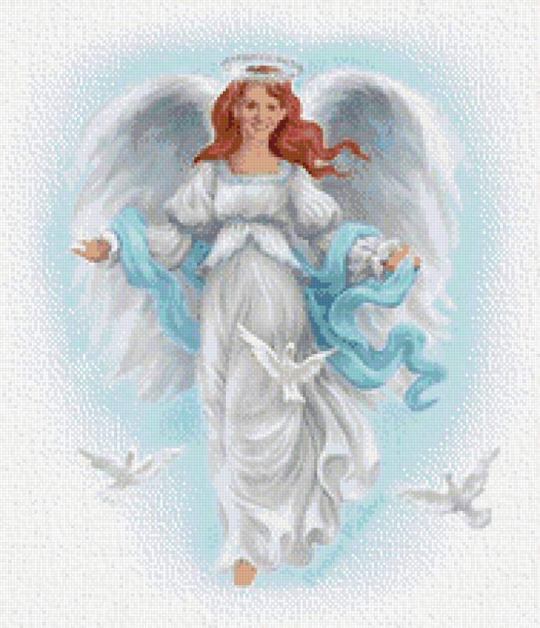 ангел с голубями - голуби, ангел - предпросмотр