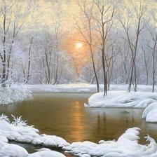 Схема вышивки «Зимнее утро»