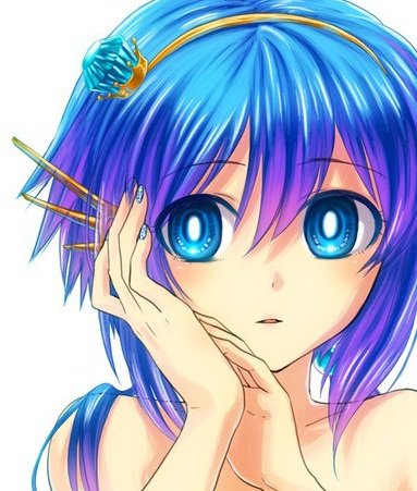 Мечта - девушка, голубые волосы, мечта, аниме, глаза - оригинал