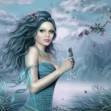 Схема вышивки «дева и птица»