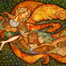 Схема вышивки «Ангел в узорах»