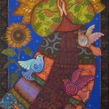 Схема вышивки «Девушка в орнаменте»