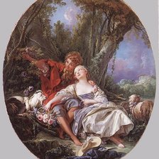 Схема вышивки «Пастух и пастушка на отдыхе.»