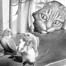 Схема вышивки «Кошачий сюрреализм (живопись)»