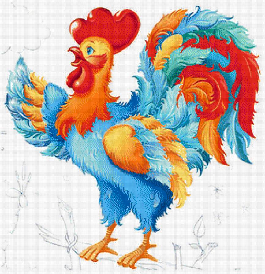 Петушок - петух, птицы - предпросмотр