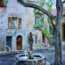 Схема вышивки «городской фонтан»