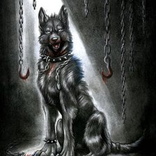 Схема вышивки «волк»