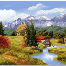 Схема вышивки «пейзаж»