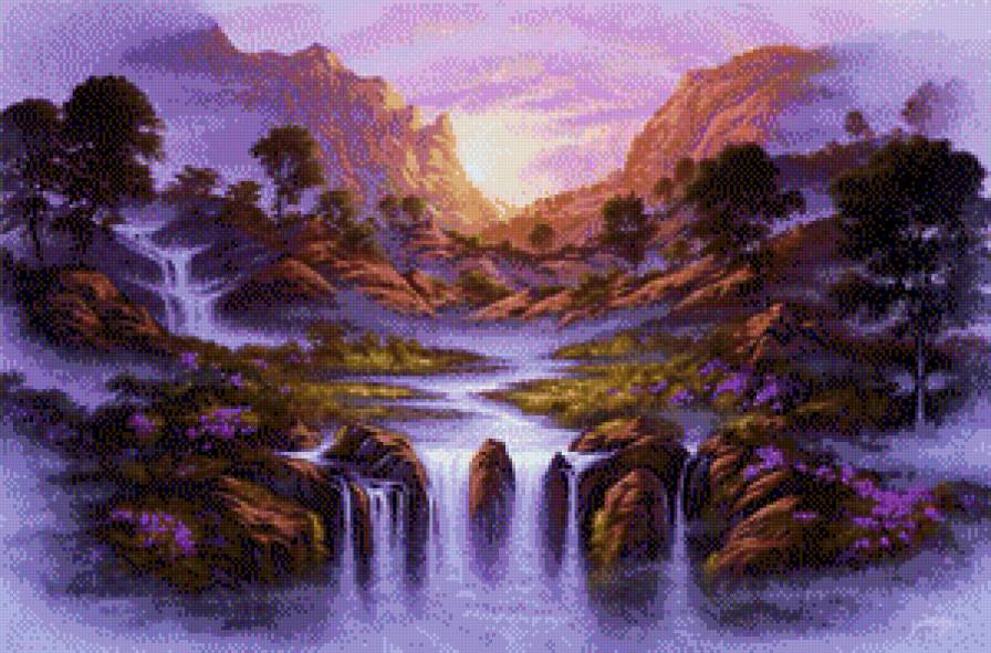 горный пейзаж - картины, пейзаж, картина - предпросмотр