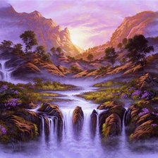 Схема вышивки «горный пейзаж»