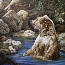 Схема вышивки «Купающийся мишка»