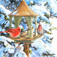 Схема вышивки «Серия "Птичий домик"»